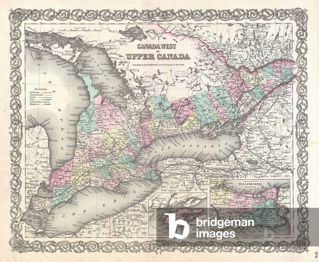 1855, Colton Map of Upper Canada or Ontario