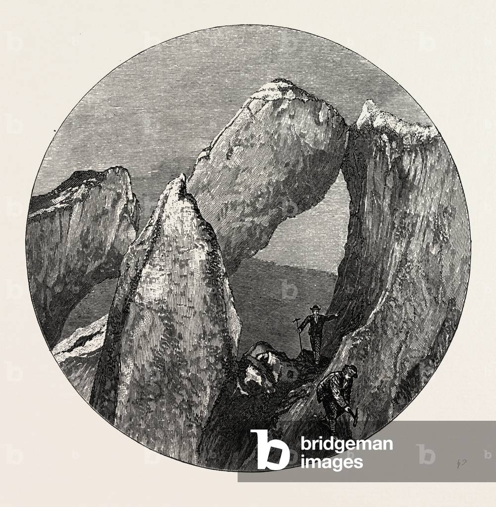 Glacier Structure on the Mer De Glace, Switzerland, 19th Century Engraving