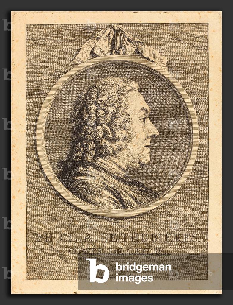 Charles-Nicolas Cochin II (French, 1715 - 1790), Ph.Cl.A. de Thubieres, Comte de Caylus, 1752, engraving over etching on laid paper ©LisztCollection/Leemage