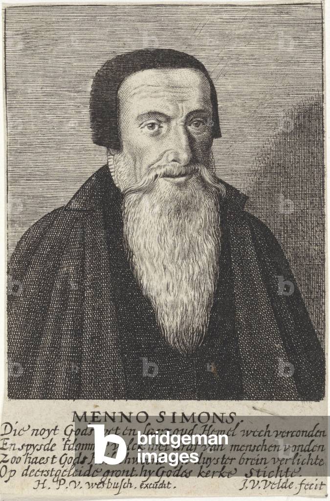 Portrait of Menno Simons, Jan van de Velde (II), Hans Passchiers van Wesbusch, 1623 - 1641 ©LisztCollection/Leemage