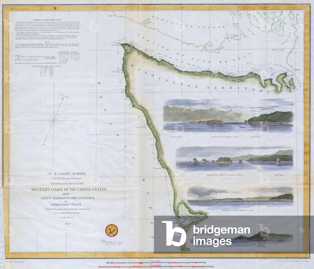1853, U.S.C.S. Map or Chart of Northwestern Washington State, Vancouver Island