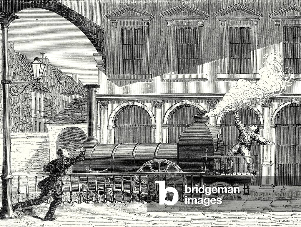 Lucky Discovery of the Presence of Electricity in Water Vapor, 19th century (engraving)