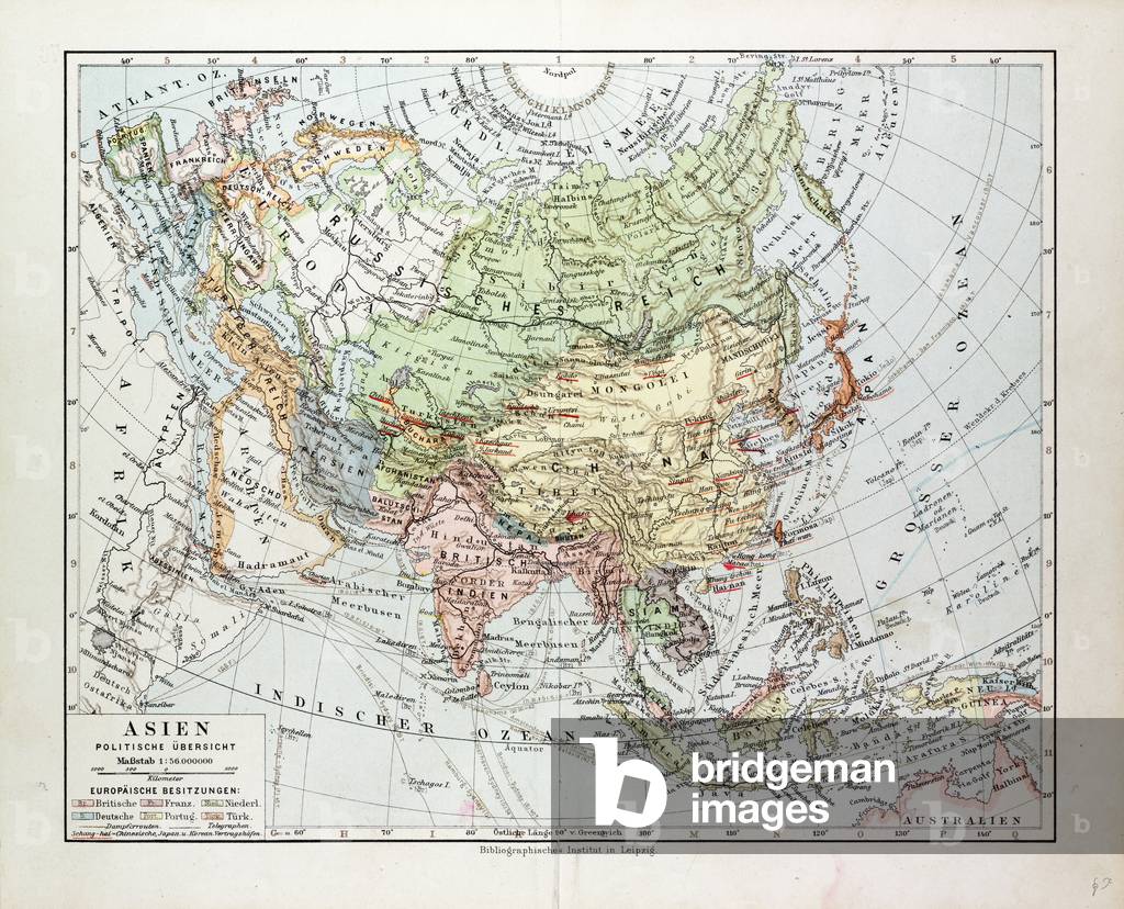 Map of Asia 1899