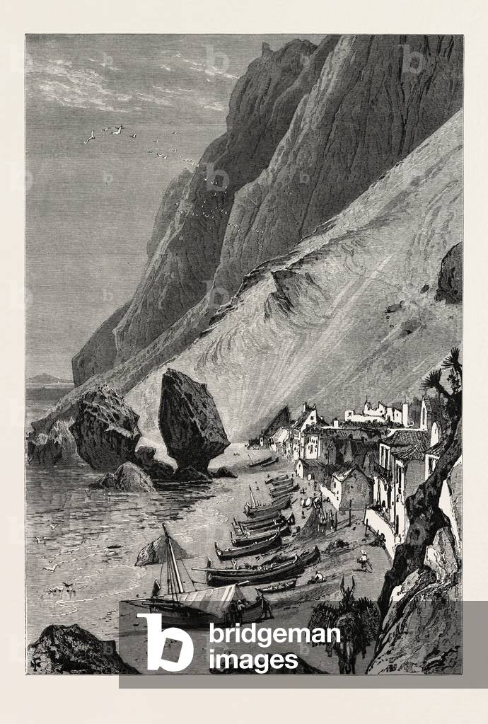 Catalan Bay, Gibraltar and Ronda, 19th Century Engraving