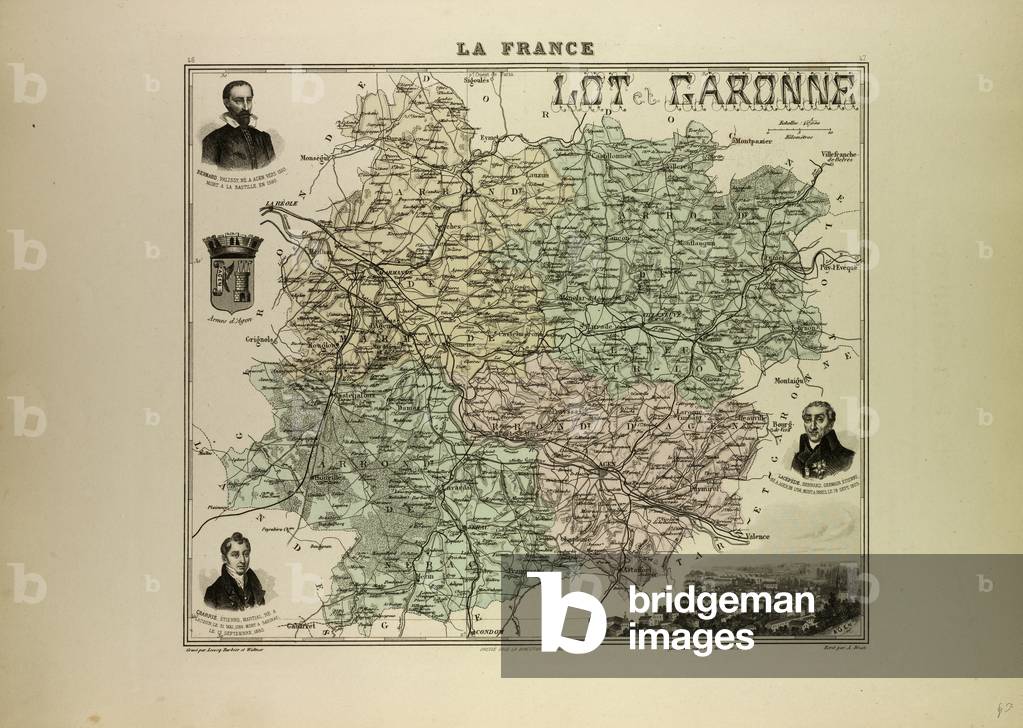 Map of Lot and Garonne 1896 France