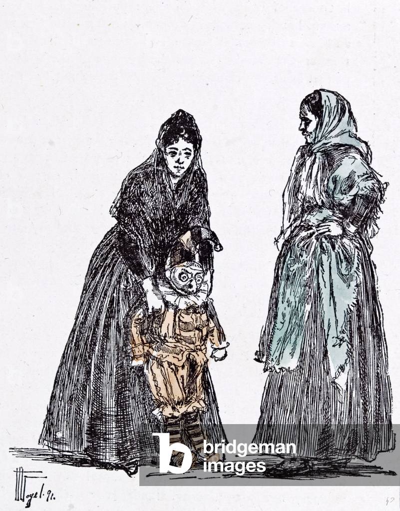 Children's Carnival at Menorca in 1892 (engraving)