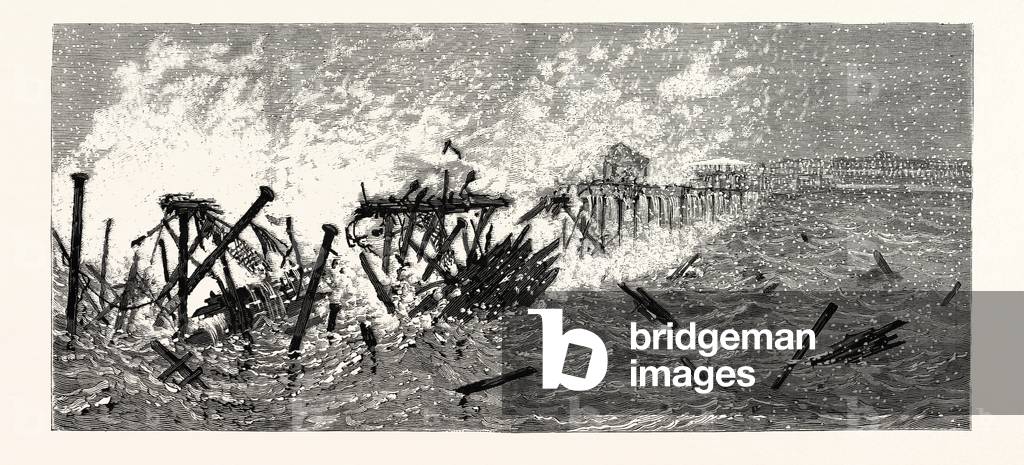 New Jersey: Threatened Destruction of the Iron Pier at Long Branch During the Storm of December 21st