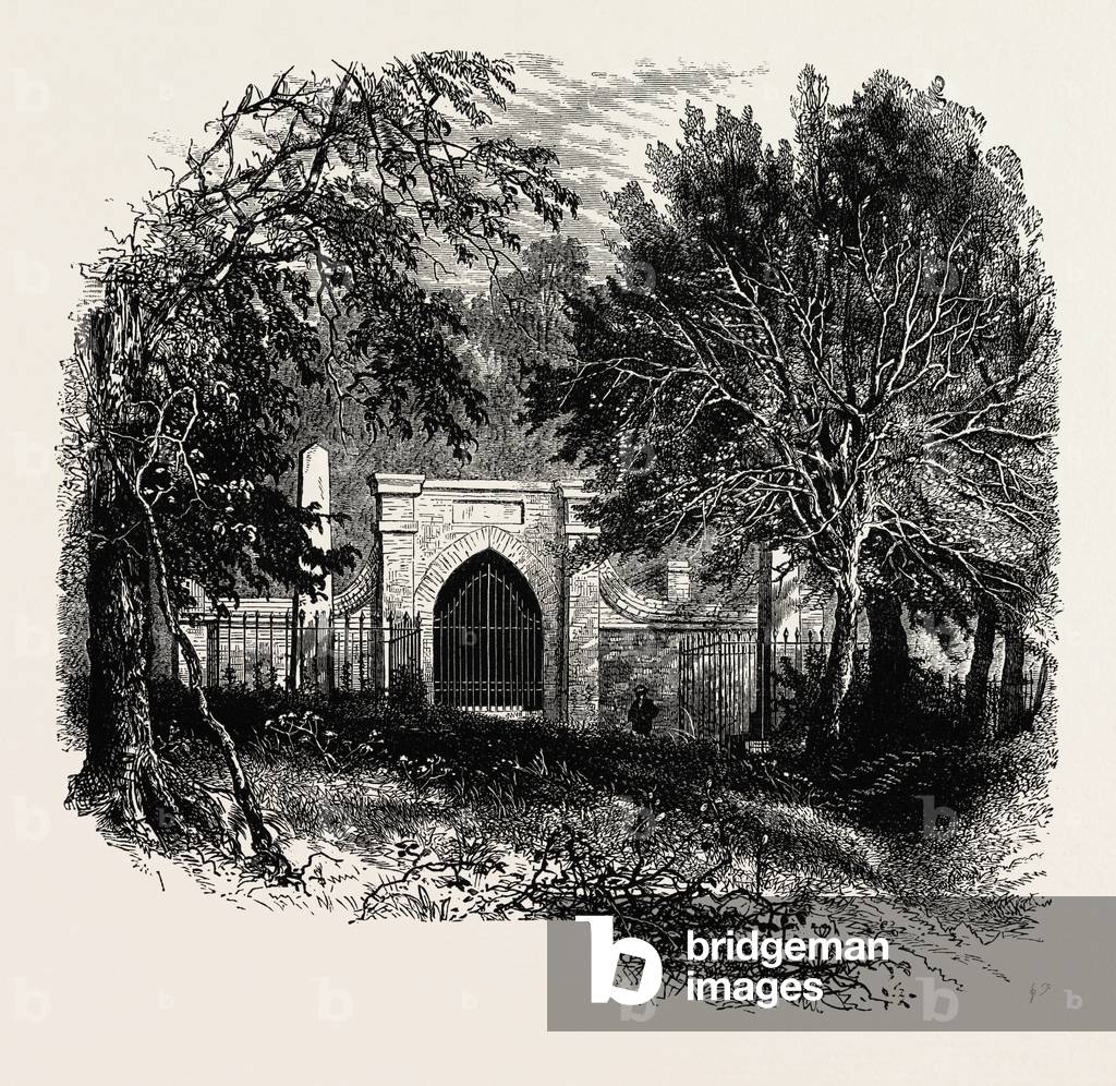 Washington's Grave, Mount Vernon,USA, 1870s Engraving