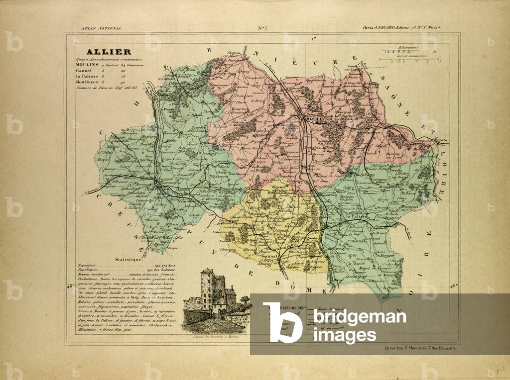 Map of Allier France