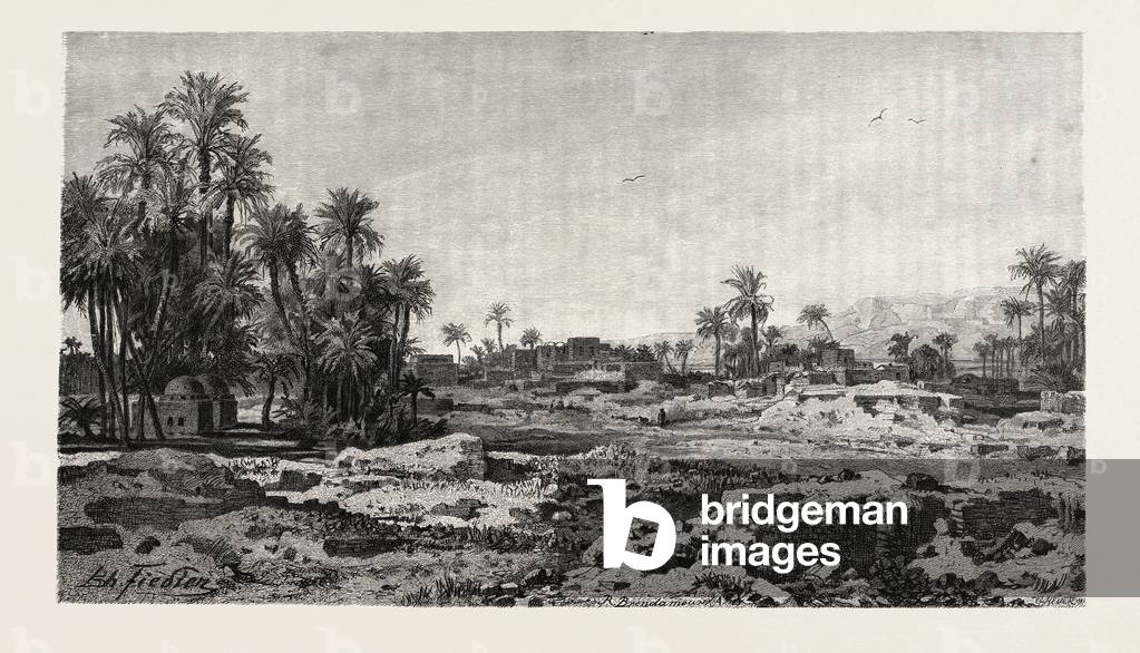 Village of Karnak. Egypt, Engraving 1879