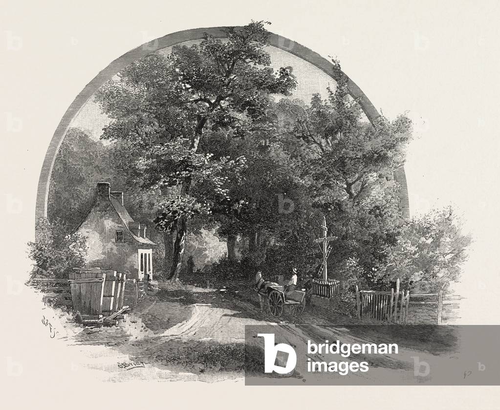 On the Road to St. Joachim, Canada, Nineteenth Century Engraving