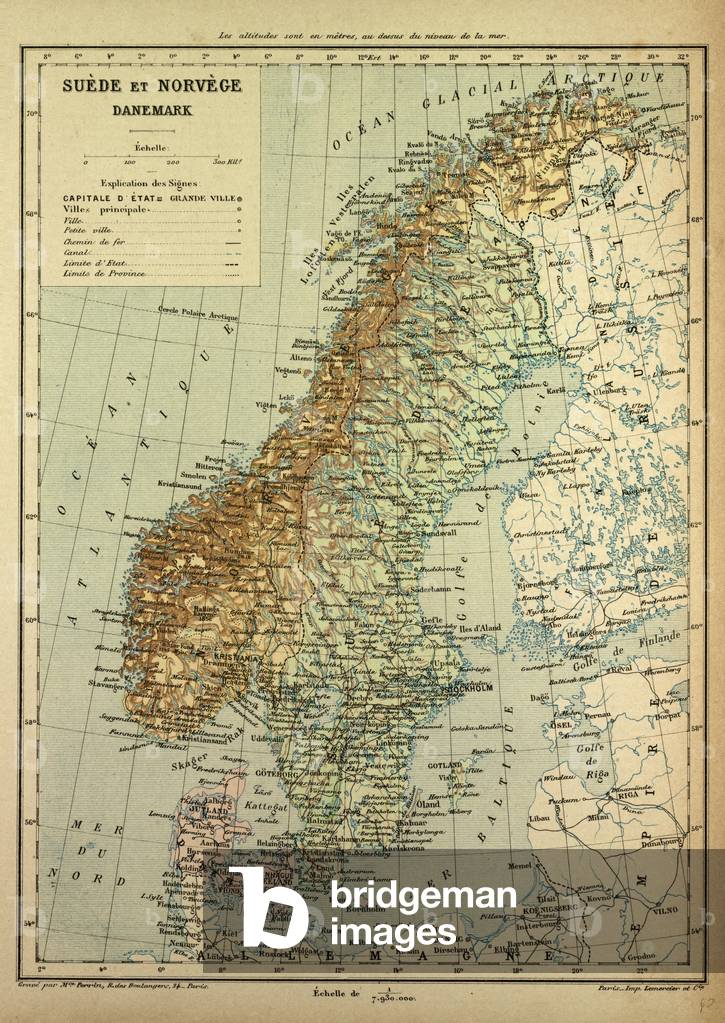 Map of Sweden Denmark and Norway