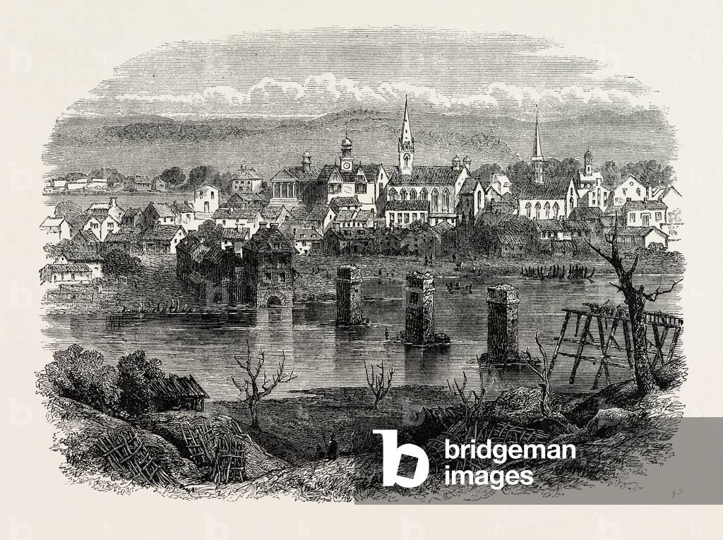 Fredericksburg, Virginia,USA, 1870s Engraving