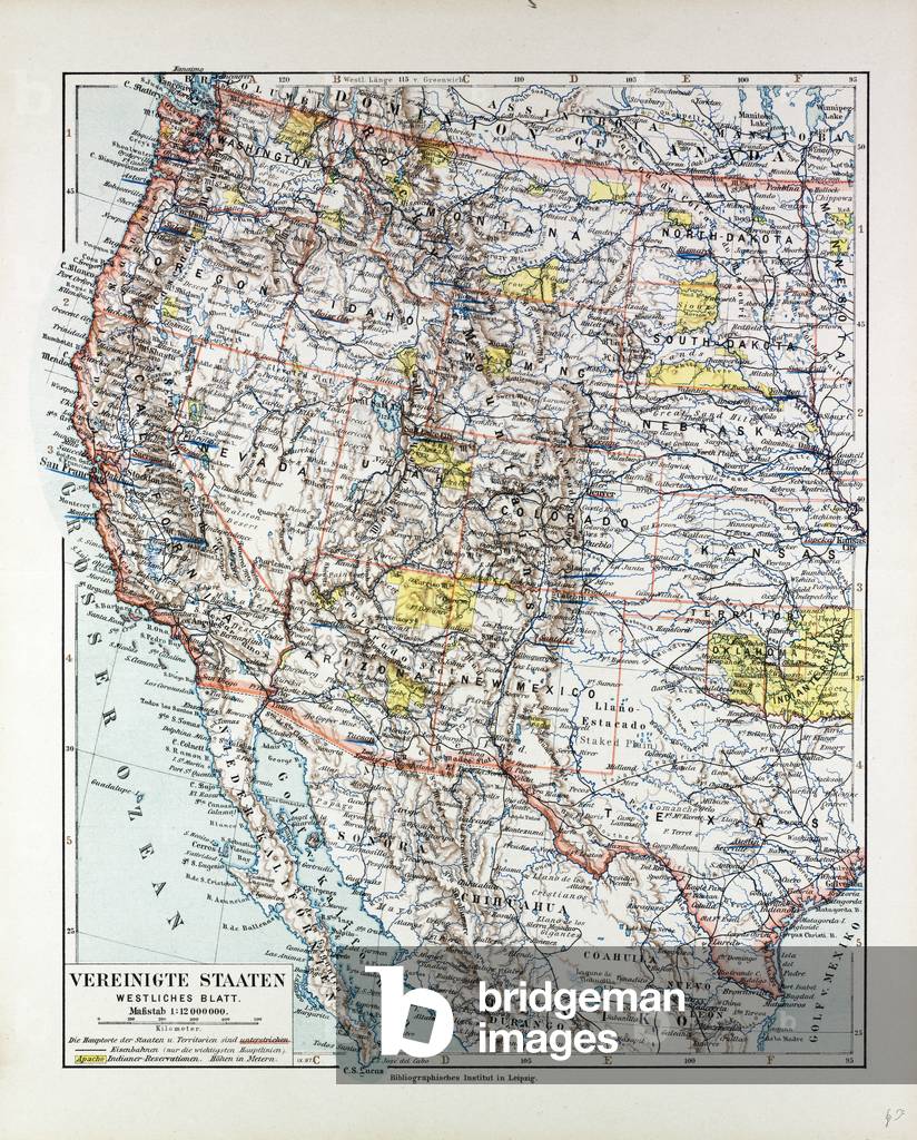 Map of the Western Part of the United States of America 1899
