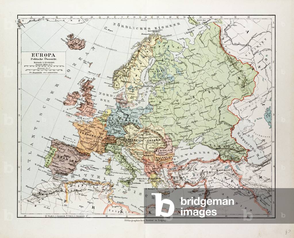 Map of Europe 1899