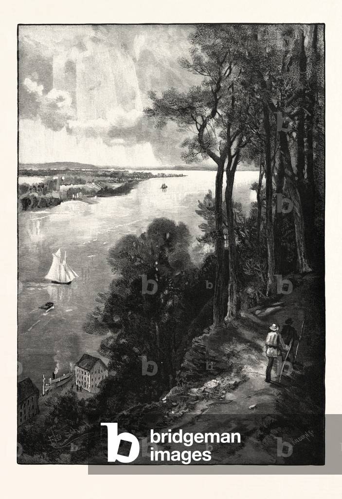 Bay of Quinte, From Above Stone Mills, Canada, Nineteenth Century Engraving
