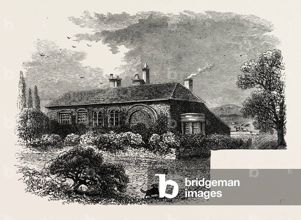 Brewster's House at Scrooby, Notts., 1870s Engraving