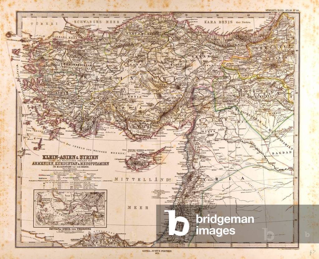 Map of Asia Minor and Syria, 1873 (engraving)