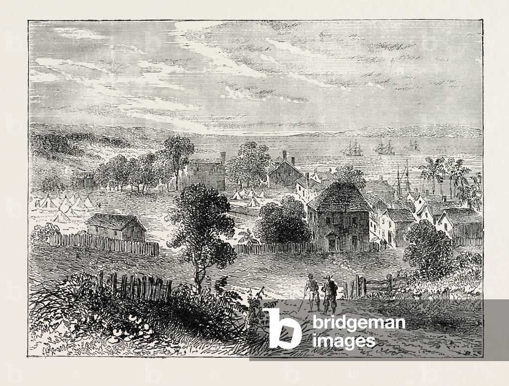 View of Yorktown,USA, 1870s Engraving