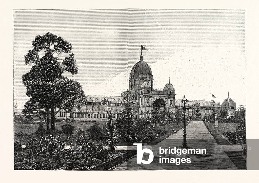 The Exhibition Buildings from the Gardens.