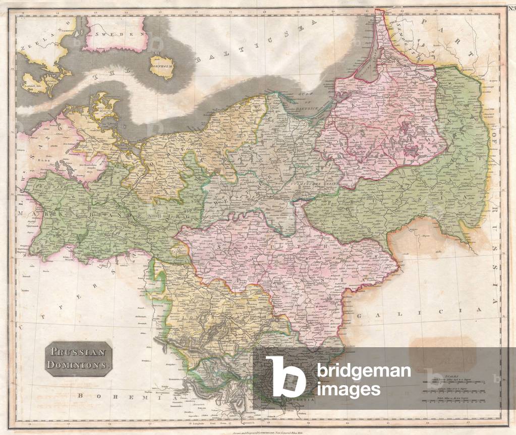 1815, Thomson Map of Prussia, Germany, John Thomson, 1777 - 1840, was a Scottish cartographer from Edinburgh, UK
