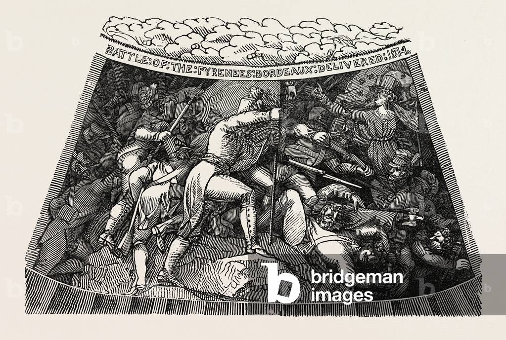 The Eighth Compartment of the Wellington Shield. The Wellington Shield 1820, Thomas Stothard, 1755 - 1834, Engravings. The Silver Shield Commemorates the Victories of the Duke of Wellington.
