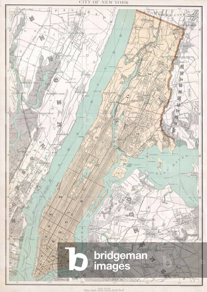 1895, Bien Map of New York City, w- Queens and the Bronx