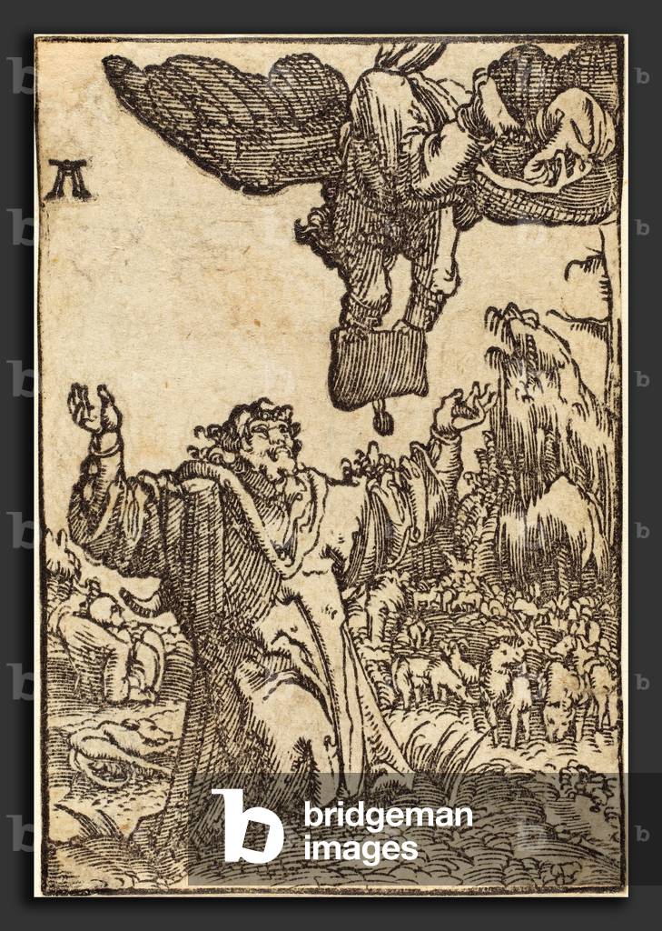 L'annonciation a Joachim - Albrecht Altdorfer (German, 1480 or before - 1538), Annunciation to Joachim, c. 1513, woodcut