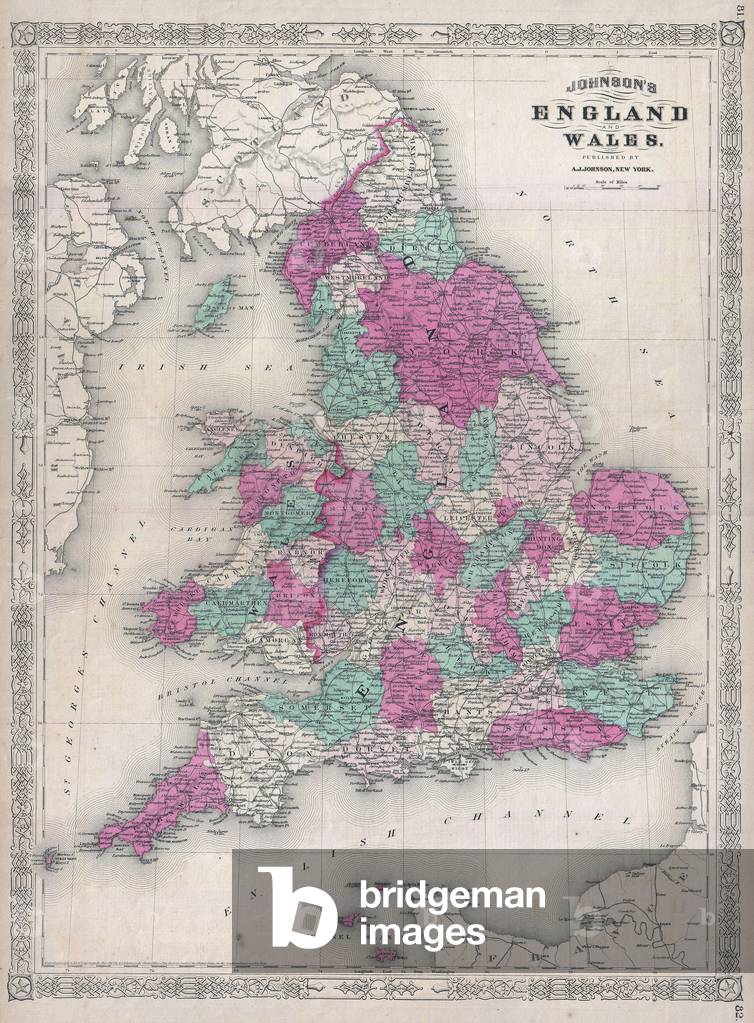1867, Johnson Map of England and Wales