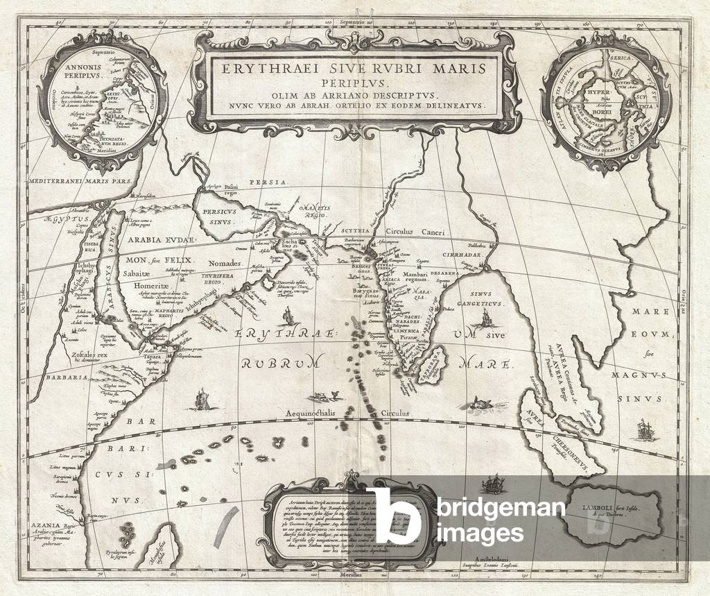 1658, Jansson Map of the Indian Ocean, Erythrean Sea in Antiquity