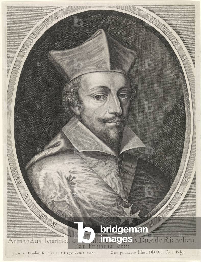 Portrait of Armand-Jean du Plessis, Duke of Richelieu, Hendrick Hondius (I), Claes Jansz. Visscher (II), Staten Generaal, 1634 ©LisztCollection/Leemage