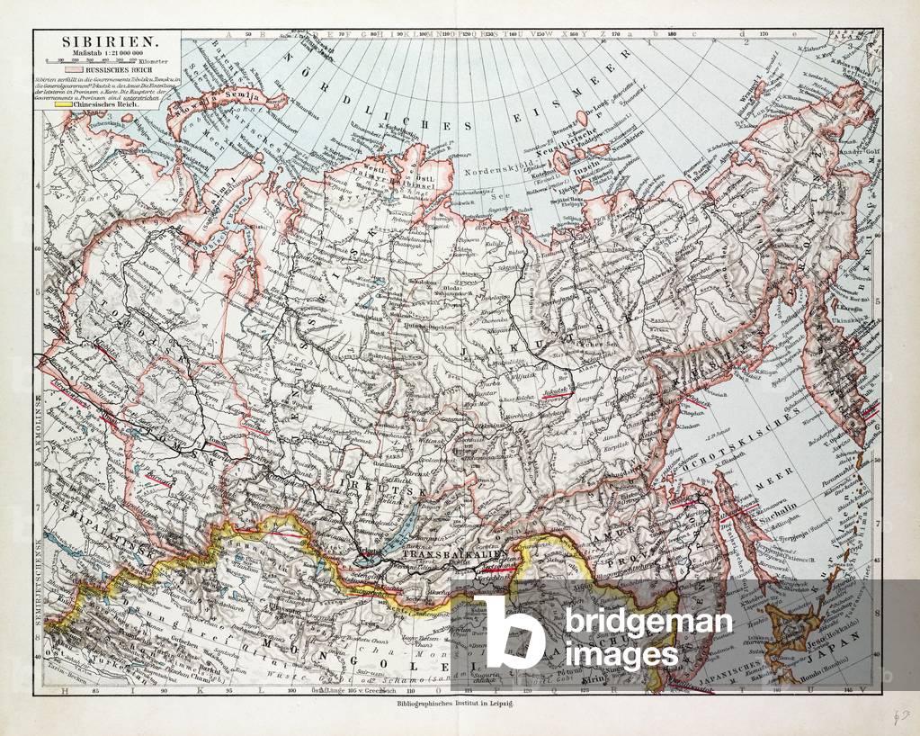 Map of Siberia Russia 1899