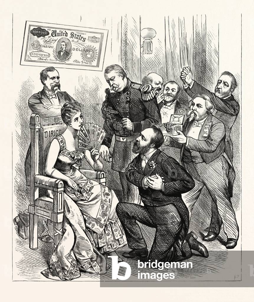 An Alliance Made Eligible by the Maine Election, Who Will Win Her? U.S., Engraving 1880 1881