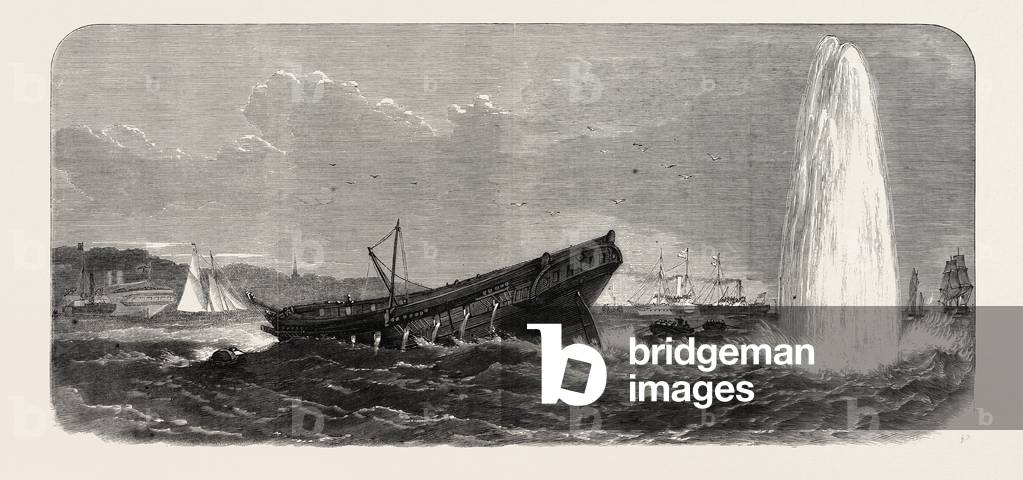 Experiments with Torpedoes in Medway, UK: Blowing Up of the Terpsichore, Explosion of One of the Other Torpedoes, 1865