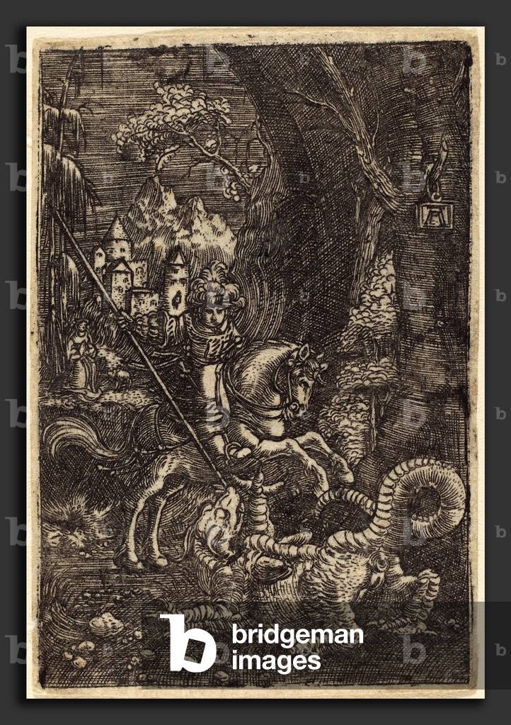 Saint Georges - Albrecht Altdorfer (allemand, b/w