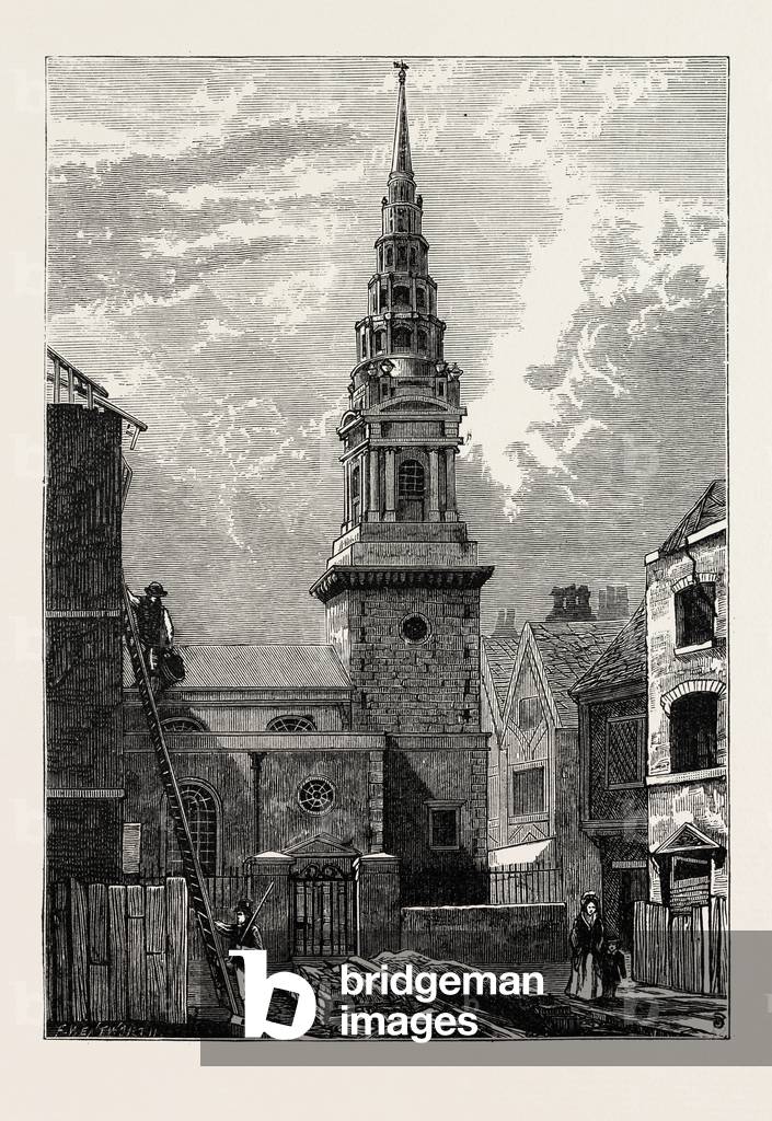 St. Bride's Church Fleet Street 1824 London