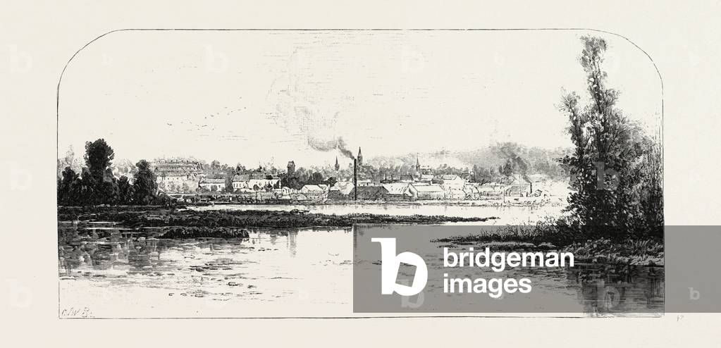 Orillia, From the Narrows, Canada, Nineteenth Century Engraving