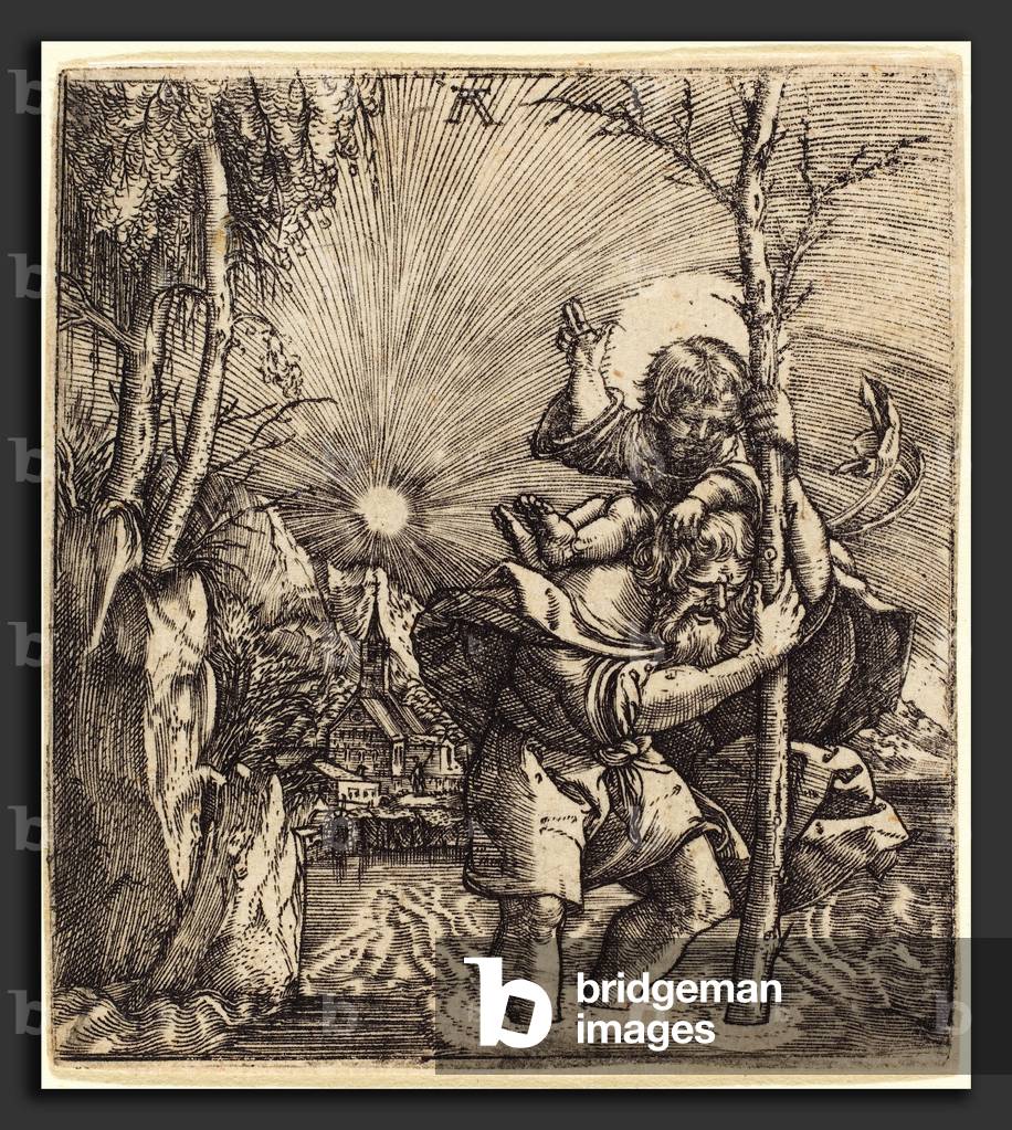 Saint Christophe - Albrecht Altdorfer (German, 1480 or before - 1538), Saint Christopher, c. 1515-1520, engraving