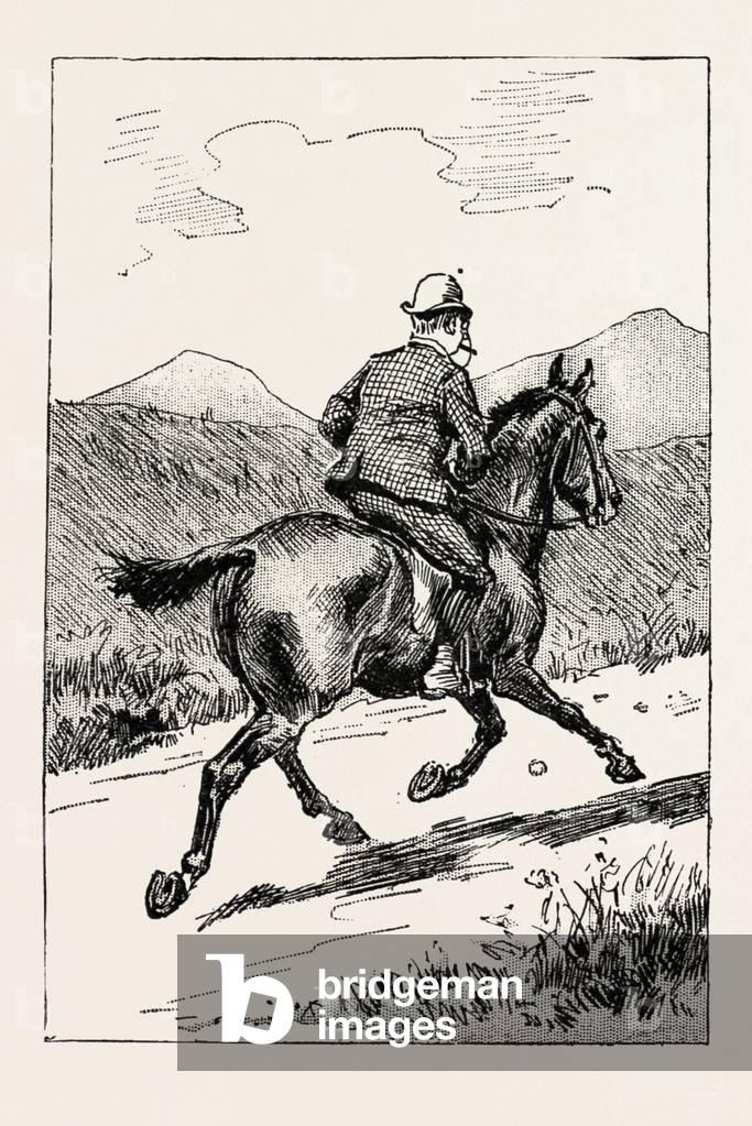 A Morning Ride in Athens, Greece, and for a Few Miles Trotted Merrily Along the High Road, Turning Neither to Right Nor Left, Engraving 1890