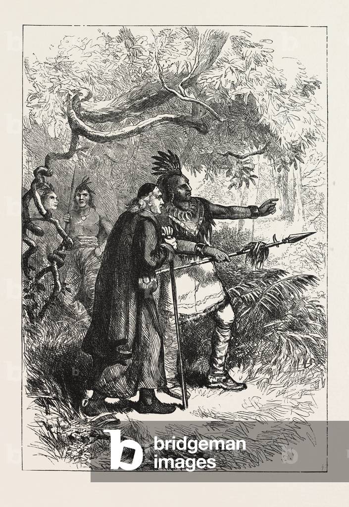 Lamberville Sent Away by the Onondagas, US, USA, 1870s Engraving