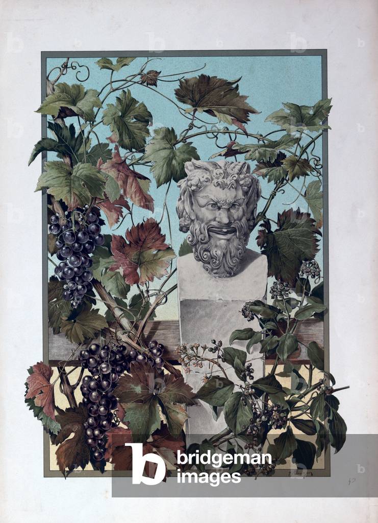 The Plant, Grapes, Bacchus, Wine, Mythology, Vine, Symbol, Statue, Sculpture, 19th Century, Green, Leaf, Branch, Floral, Decoration, Botanic, Food and Drink, Lizt Gourmet Archive, Viticulture, Grapevine
