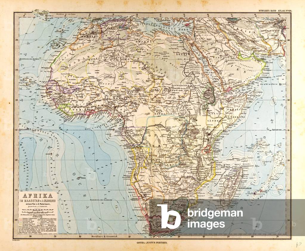 Map of Africa, 1872 (engraving)