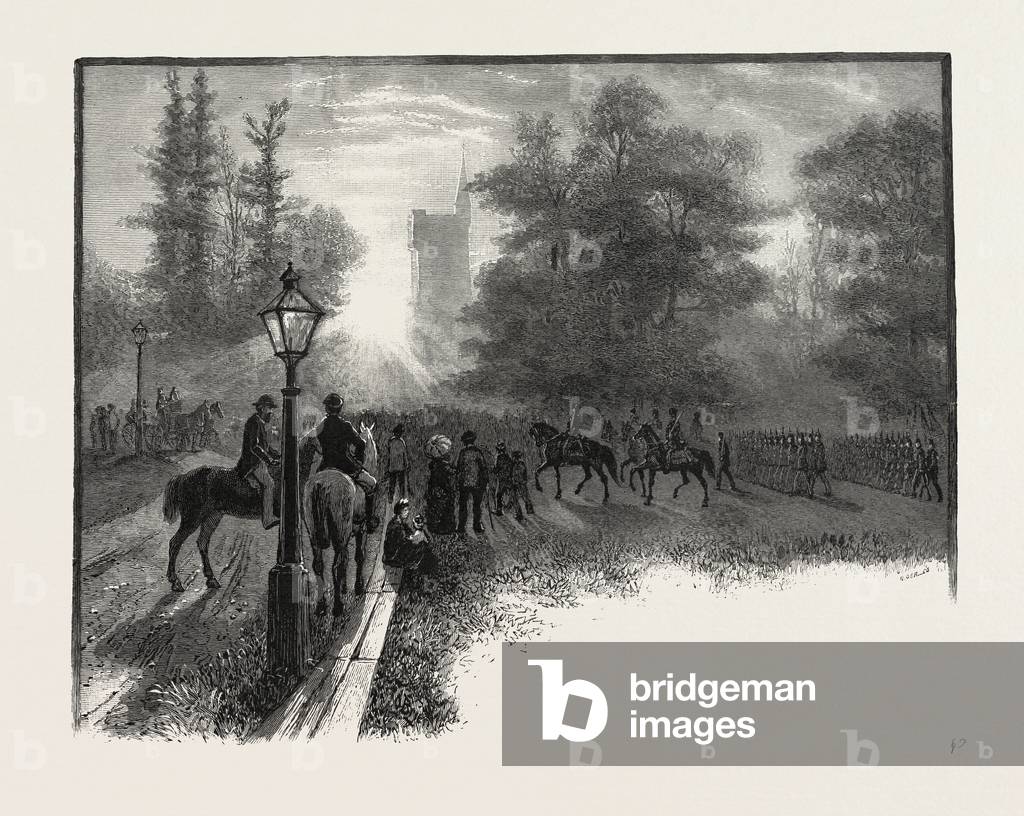 Review of the Queen's Own, Canada, Nineteenth Century Engraving