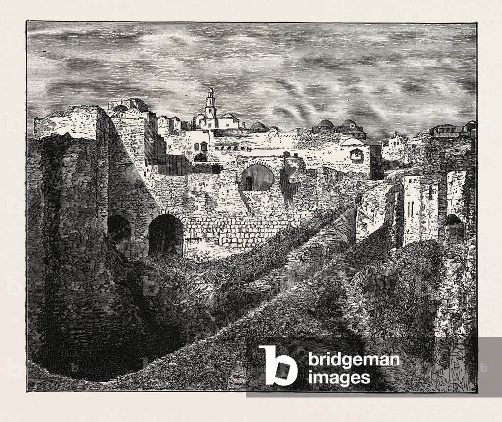 View of the Southern Ramparts of Jerusalem. The Capital of Israel
