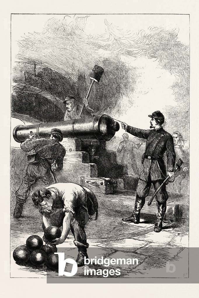 Defence of Fort Sumter, It is a Third System Masonry Sea Fort Located in Charleston Harbor, South Carolina. The Fort is Best Known As the Site Upon which the Shots Initiating the American Civil War Were Fired, at the Battle of Fort Sumter.USA, 1870s Engraving