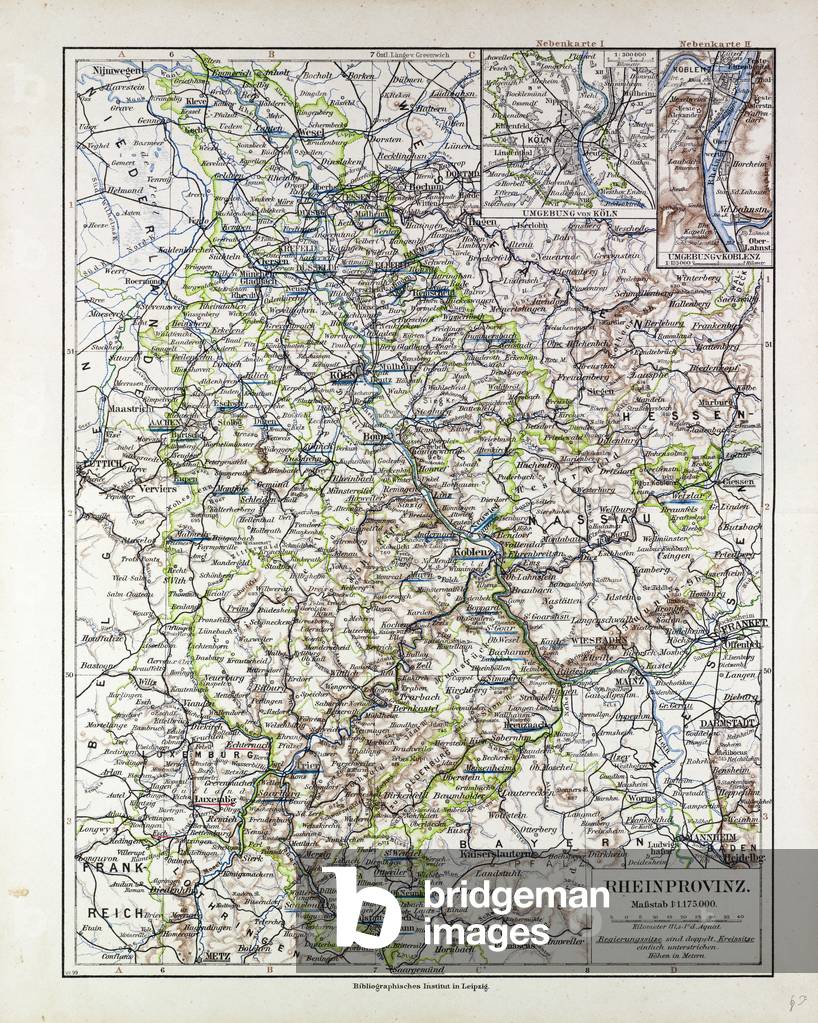Map of the Rheinprovinz Germany 1899