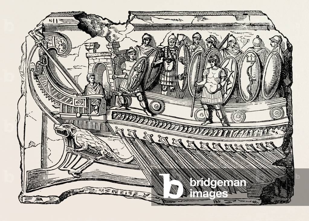 Sculpture Showing Roman War Galley