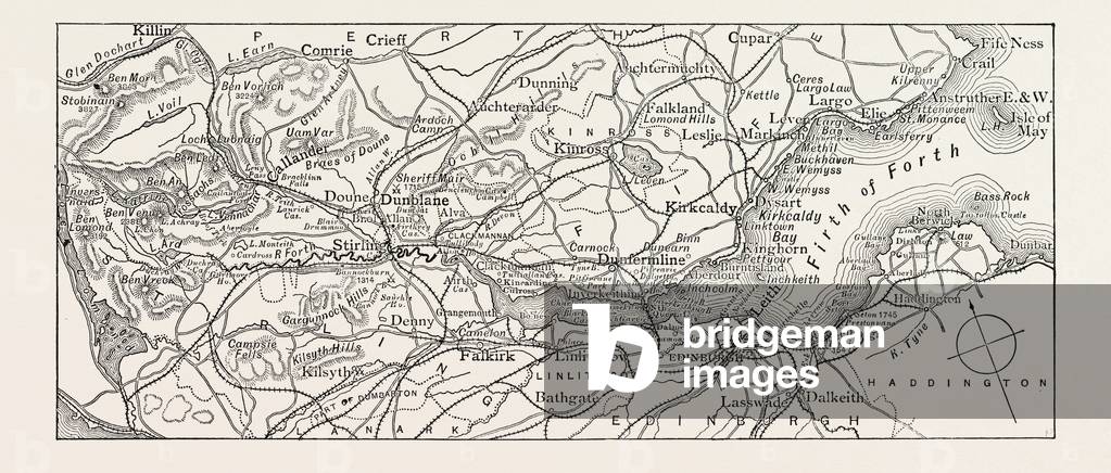 Map of the Forth, UK, Scotland