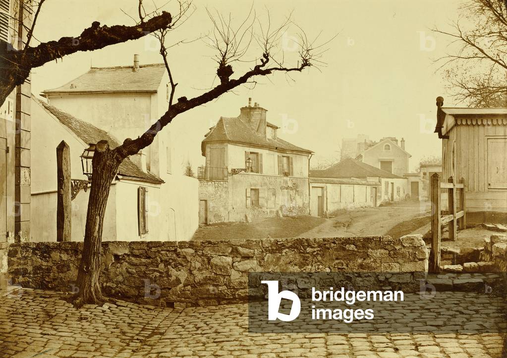 The Impasse de l'Essai at the Horse Market, Paris; Charles Marville, French, 1813 - 1879; Paris, France, Europe; negative about 1865; print after 1871; Albumen silver print; Image: 26.2 x 37.1 cm (10 5/16 x 14 5/8 in.), Mount: 38.7 x 51.9 cm (15 1/4 x 20 7/16 in.) -