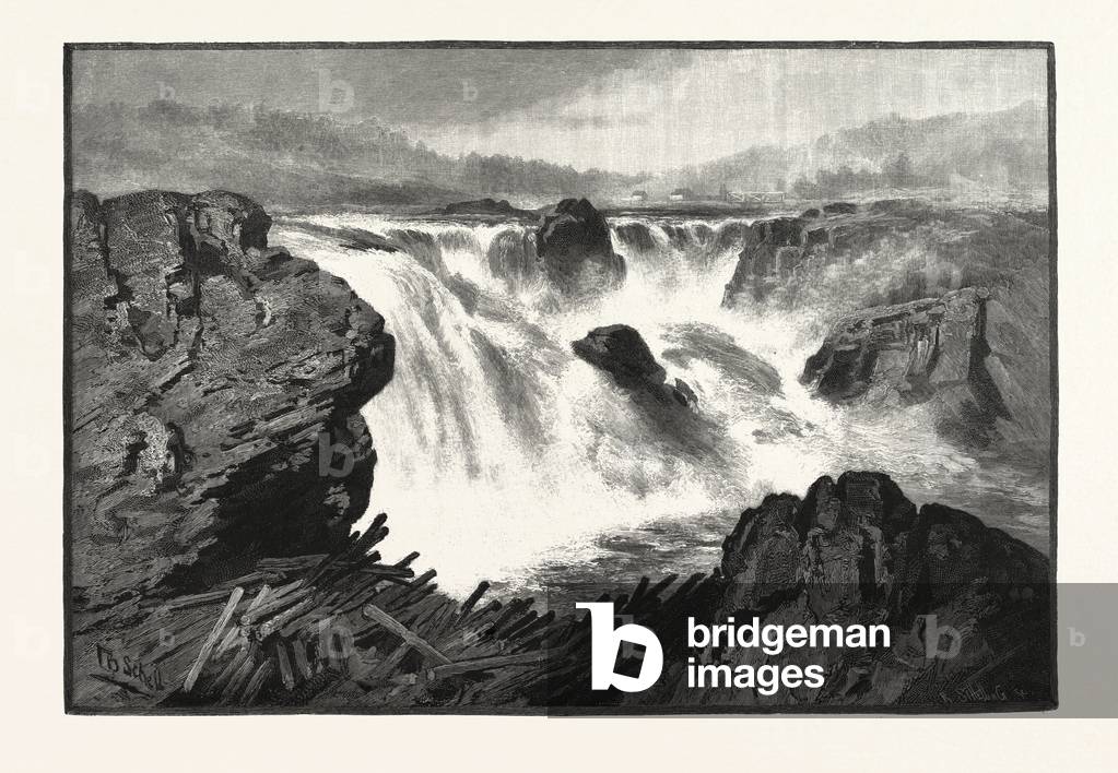 Grand Falls, St. John River, Canada, Nineteenth Century Engraving